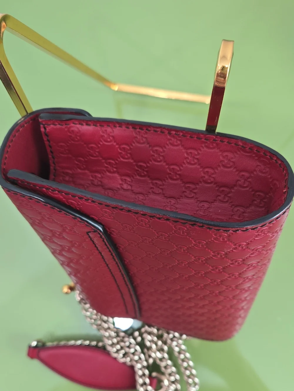 Gucci Guccisima Burgundy Red Mini Shoulder Bag with Tassel and Wallet